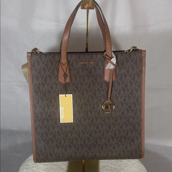 Michael Kors Dark Brown Monogram Briefcase - Picture 1 of 15